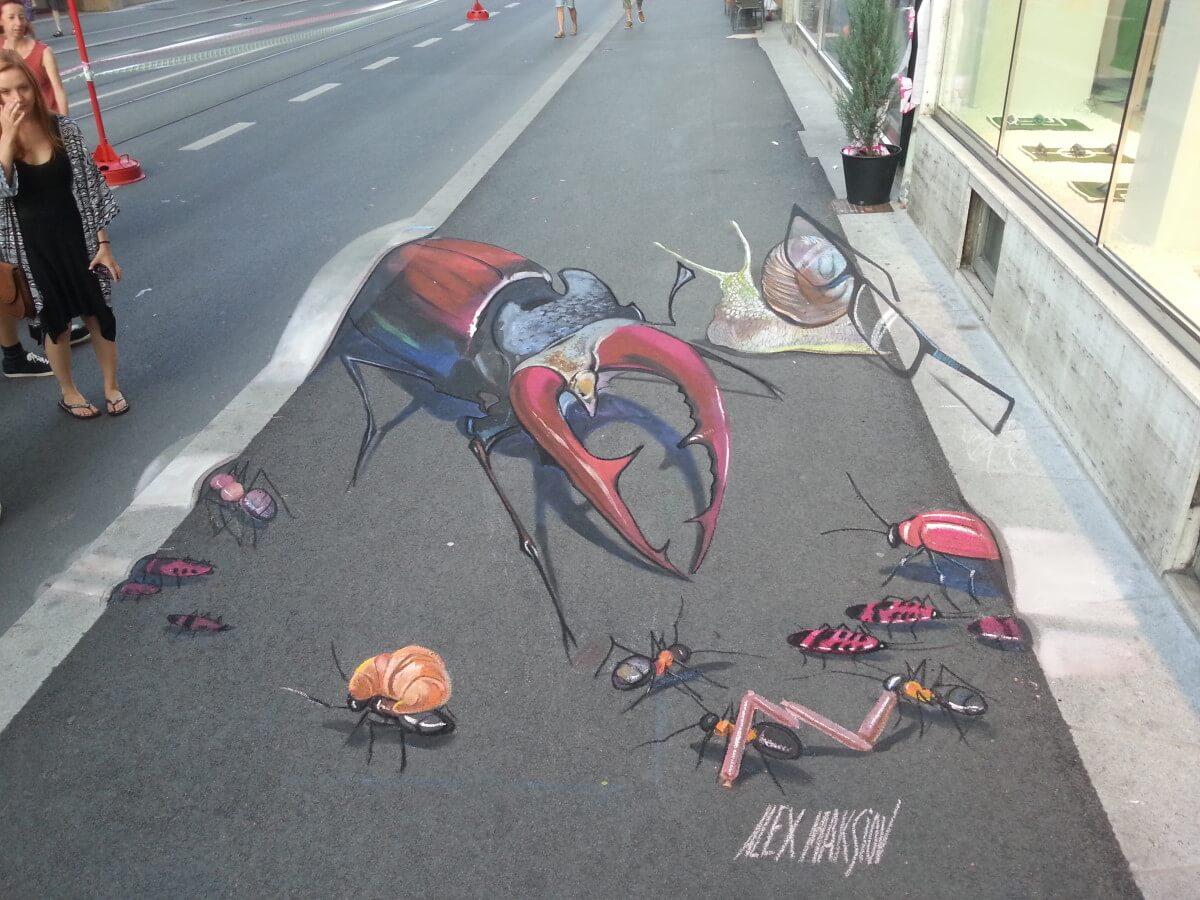 "Shopping" in Street Art Festival in Graz, Austria