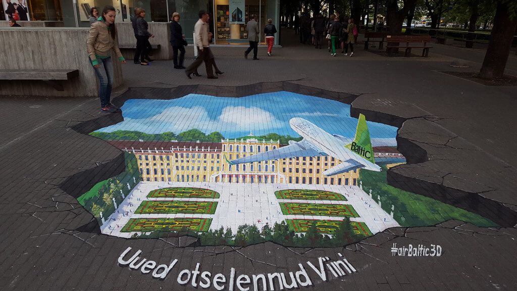 3d street painting for Air Baltic company
