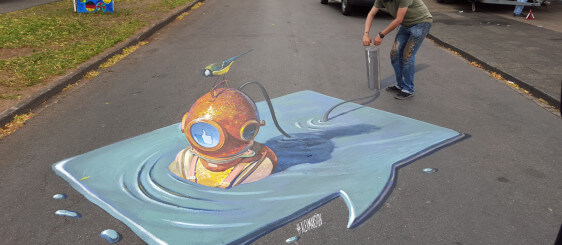 3d street painting "Inflate" for festival in Nordhorn, Germany