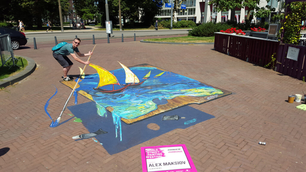 3d street painting "Van Gogh palette" in Arnhem
