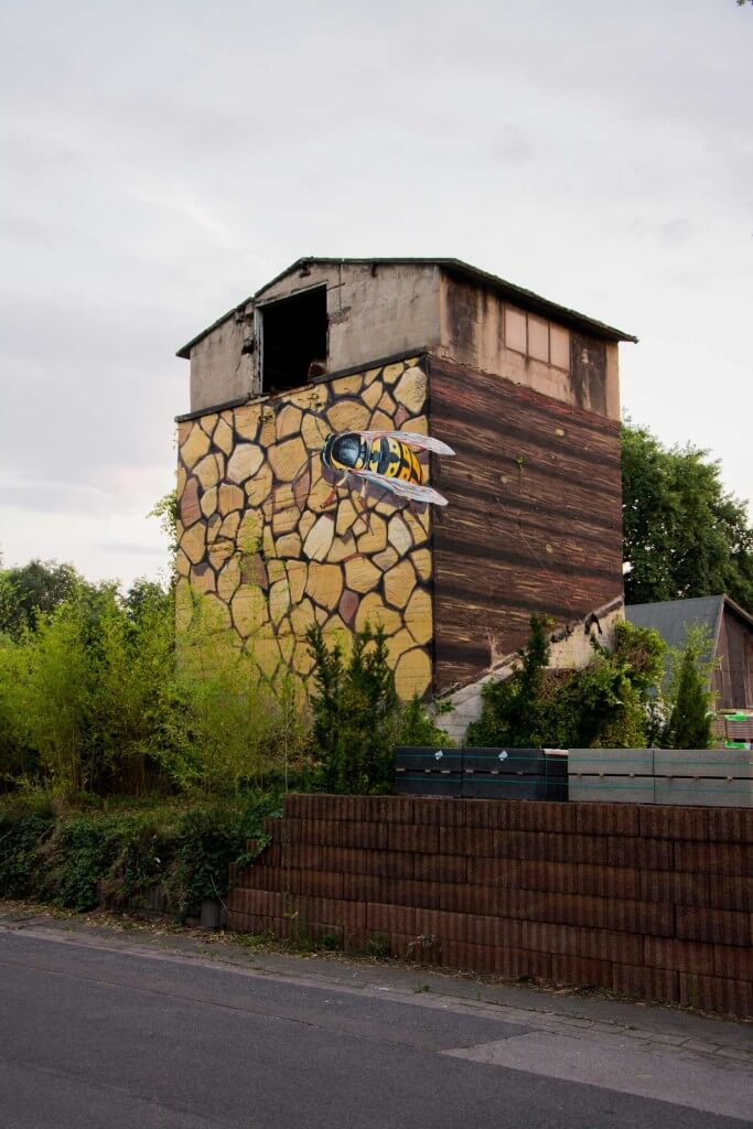 3d Mural 'Wasp', Germany, Krefeld 2015