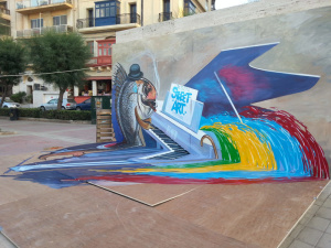 3d street painting "Music of street art"
