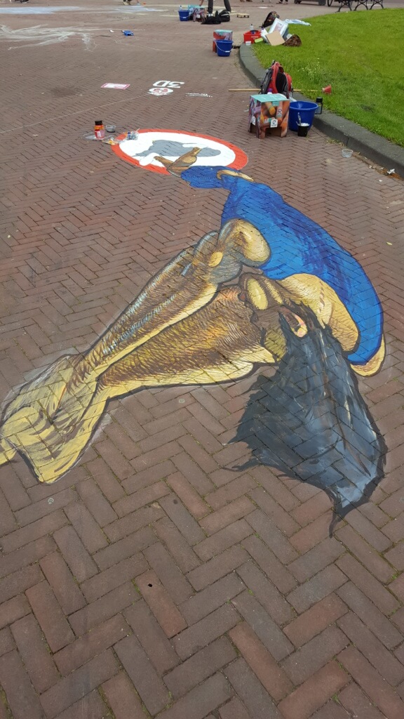 3d street painting "Hammer" thrower in Arnhem