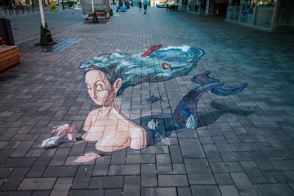 3d street painting 'Meerejumgfrau'