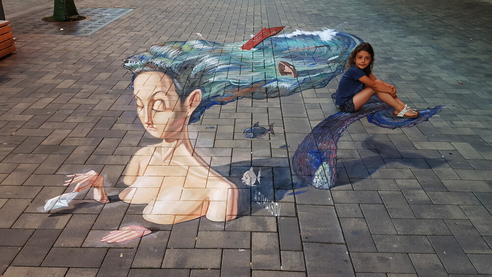 3d straßenmalerei 'Meerjungfrau'