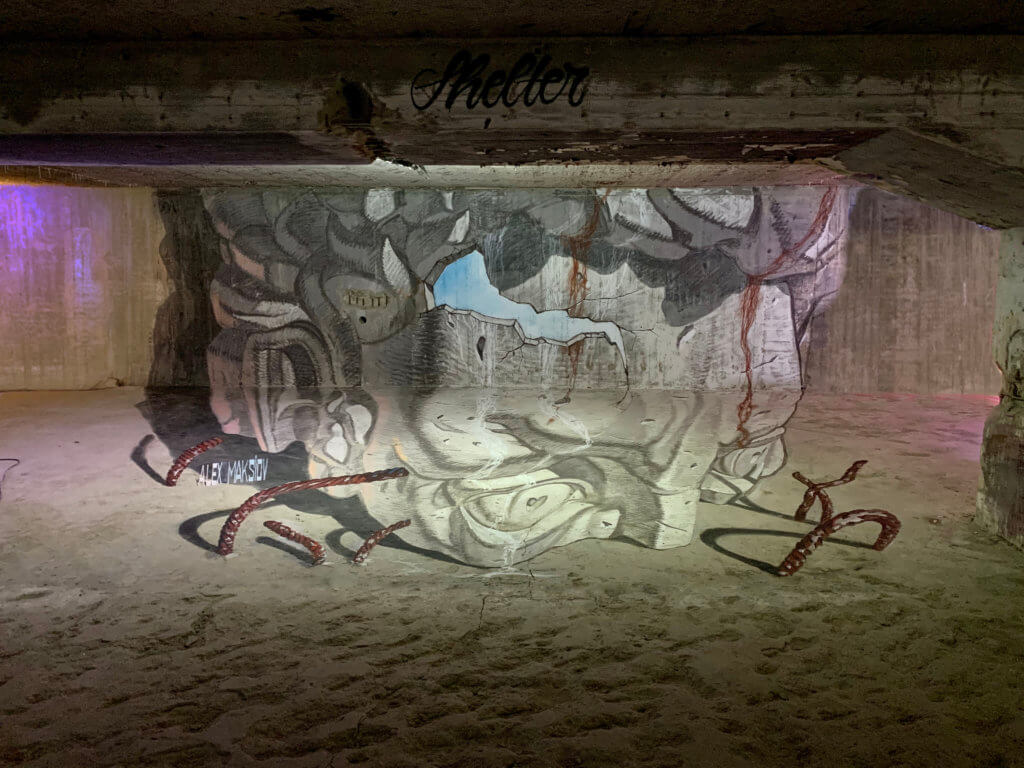 "Shelter" 3d painting at Krefeld bunker