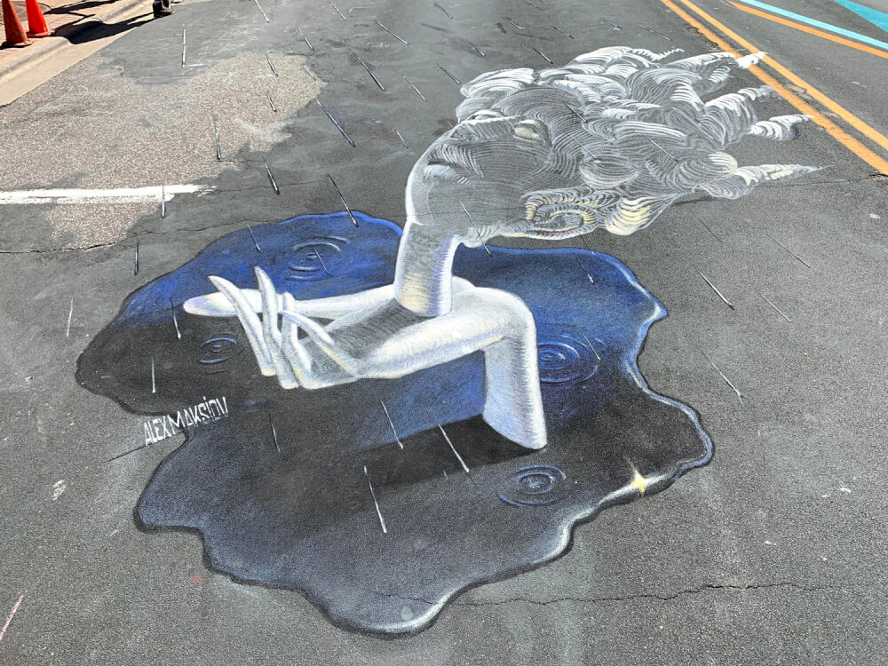 3d street painting 'The Rain'