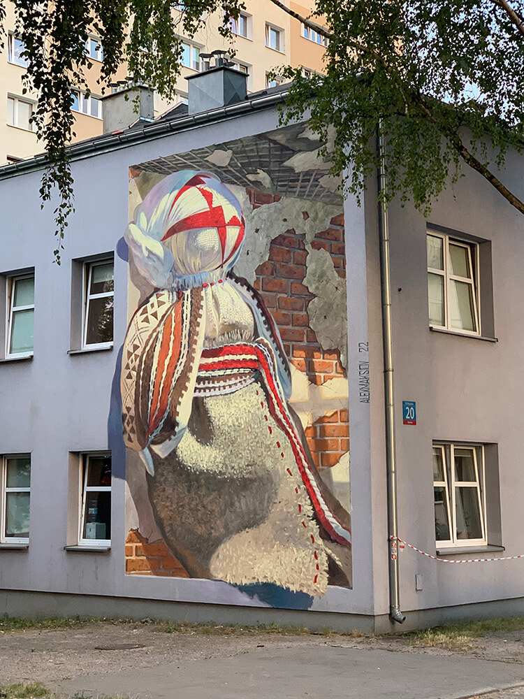 3d Mural "Motanka" in Łódź city
